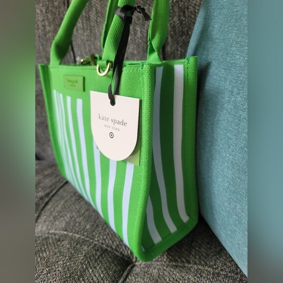 Kate Spade Green Stripe Tote NWT - Picture 2 of 5